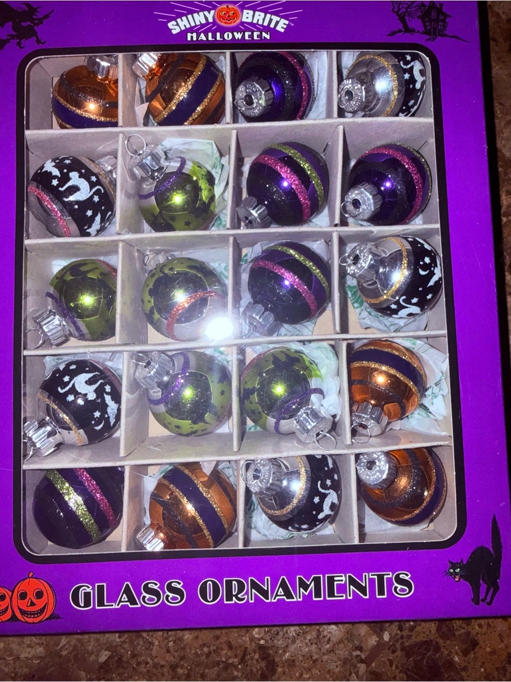 Shiny Brite Halloween Glass Ornaments
